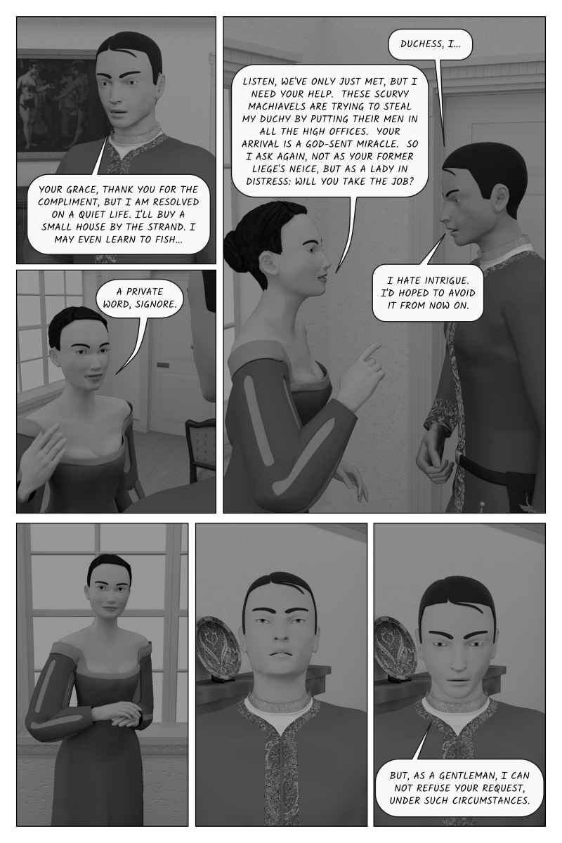 Poison Fruit - Page 48 - Giovanna implores Antonio to take the job to protect her from her brothers.