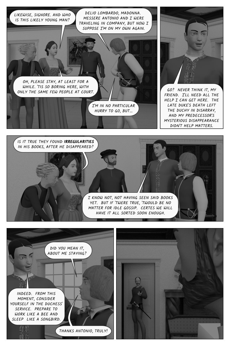 Poison Fruit - Page 51 - Antonio invites Delio to stay on and work at Giovanna's court.