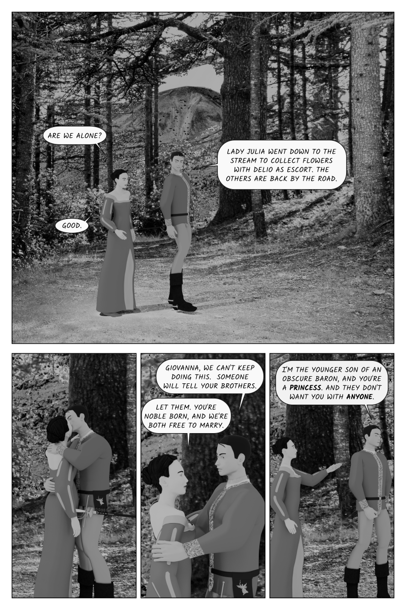 Poison Fruit - Page 64 - Giovanna and Antonio slip away from the picnic party for some time 
    	alone together.